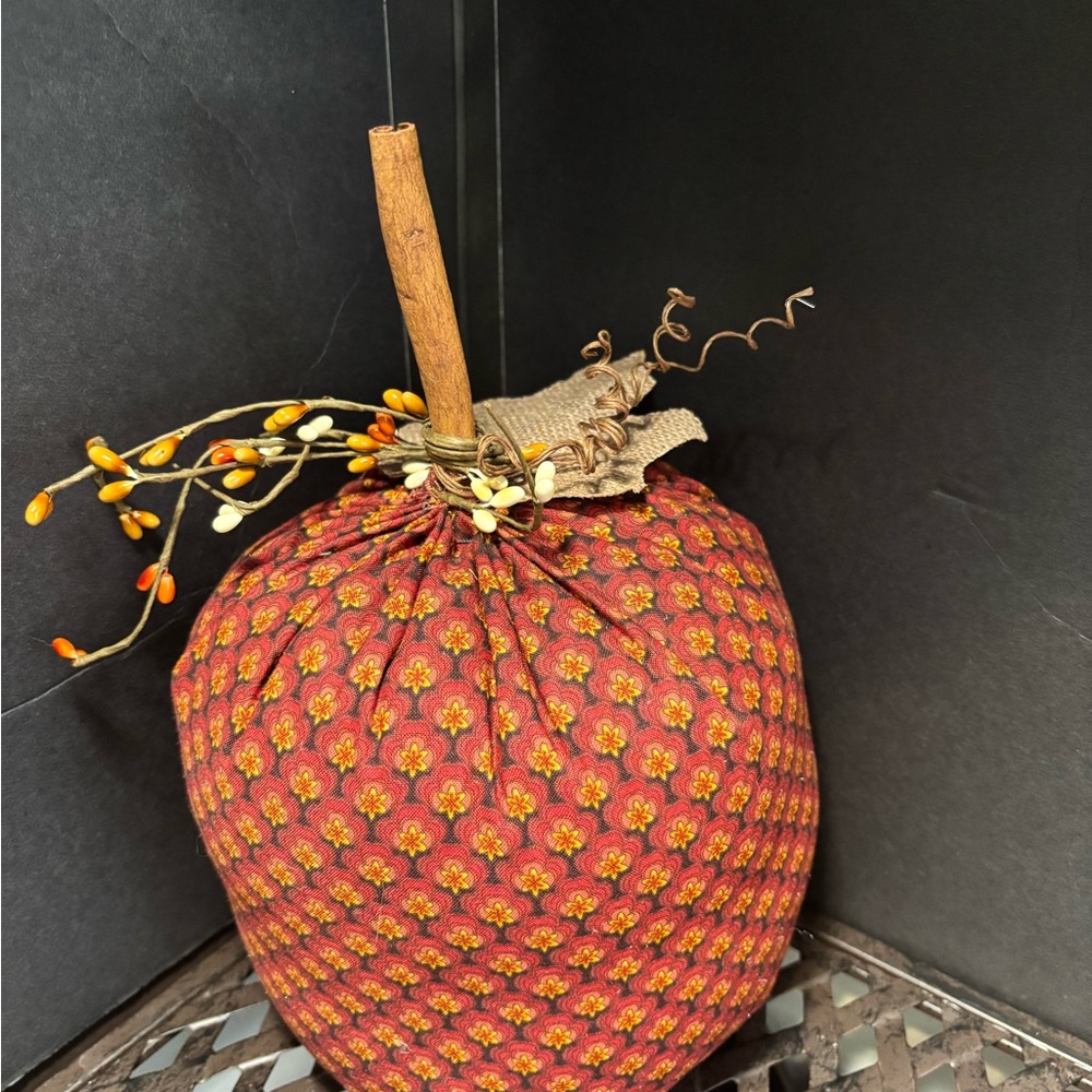 Fabric Pumpkin with Floral Pattern